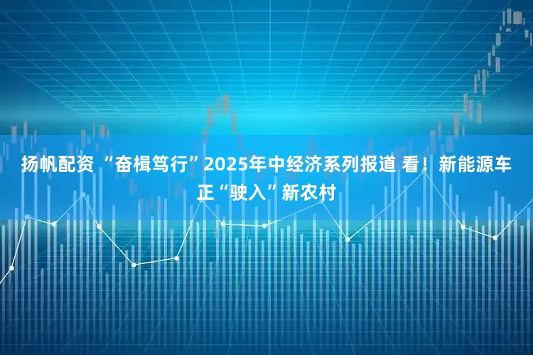 扬帆配资 “奋楫笃行”2025年中经济系列报道 看！新能源车正“驶入”新农村